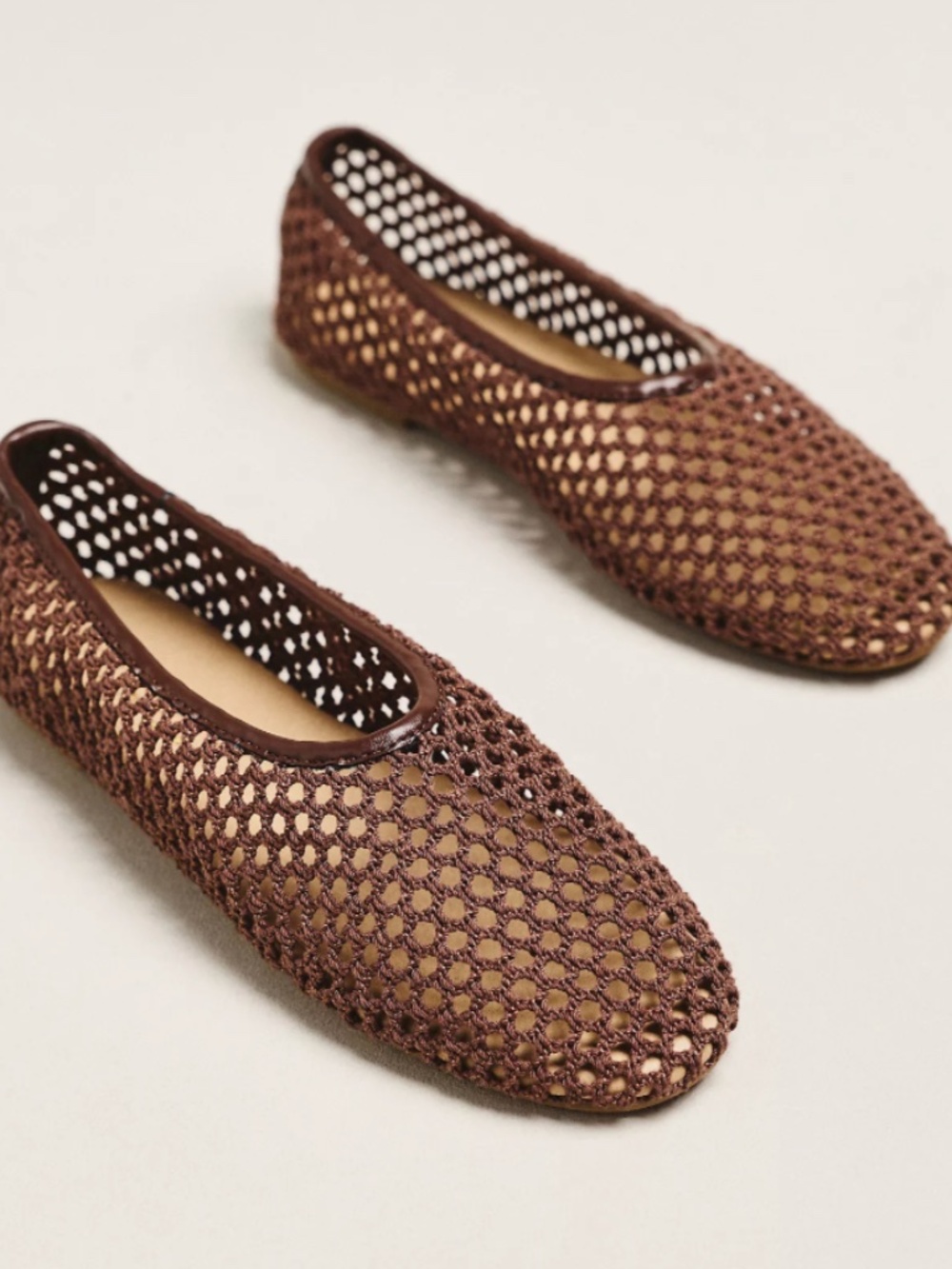 Coconuts by Matisse Marta Mesh Brown Ballet Flats Size 6 NWOB